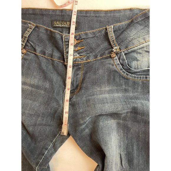 Salvage Womens Jeans High Waist Mid Rise Button Fly Ankle Skinny Blue SZ 13/14 - Picture 6 of 9